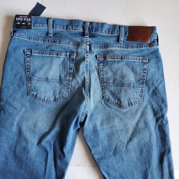 Hollister Men's Epic Flex Ripped Medium Wash Skinny Jeans, 36 x 32 - Picture 4 of 5